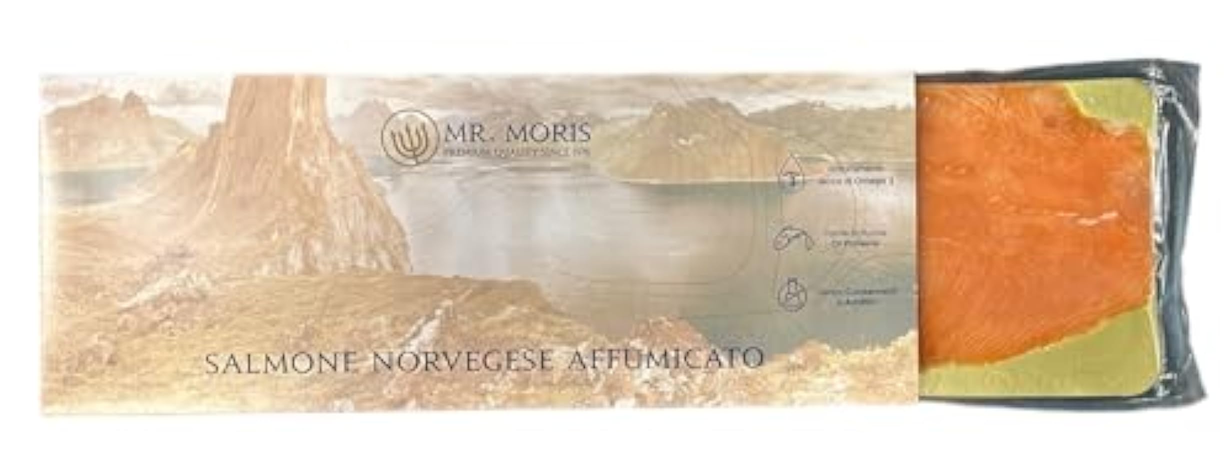 Salmone Norvegese Affumicato Baffa Affettata Premium Mr. Moris® Kosher 1Kg 179179800