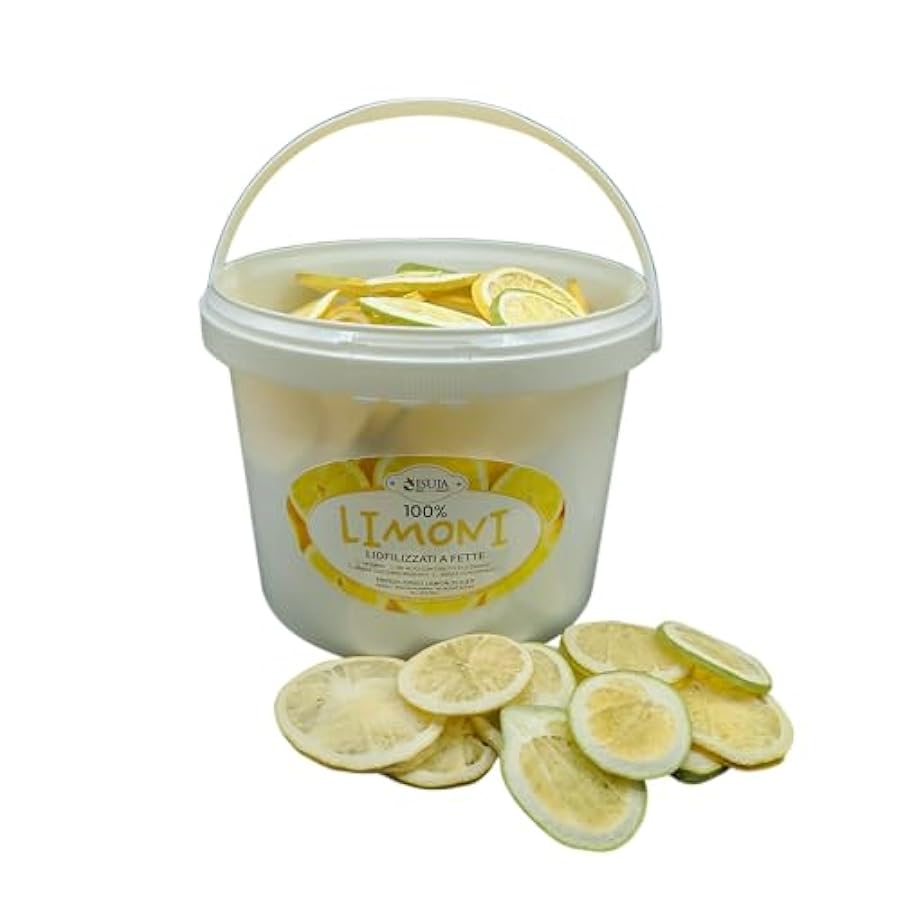 Limoni freschi liofilizzati 100% italiani - limoni per cocktail professionali - confezione large da 3 litri - frutta secca di alta qualità - senza aggiunta di zuccheri.circa 130 fette 43965654