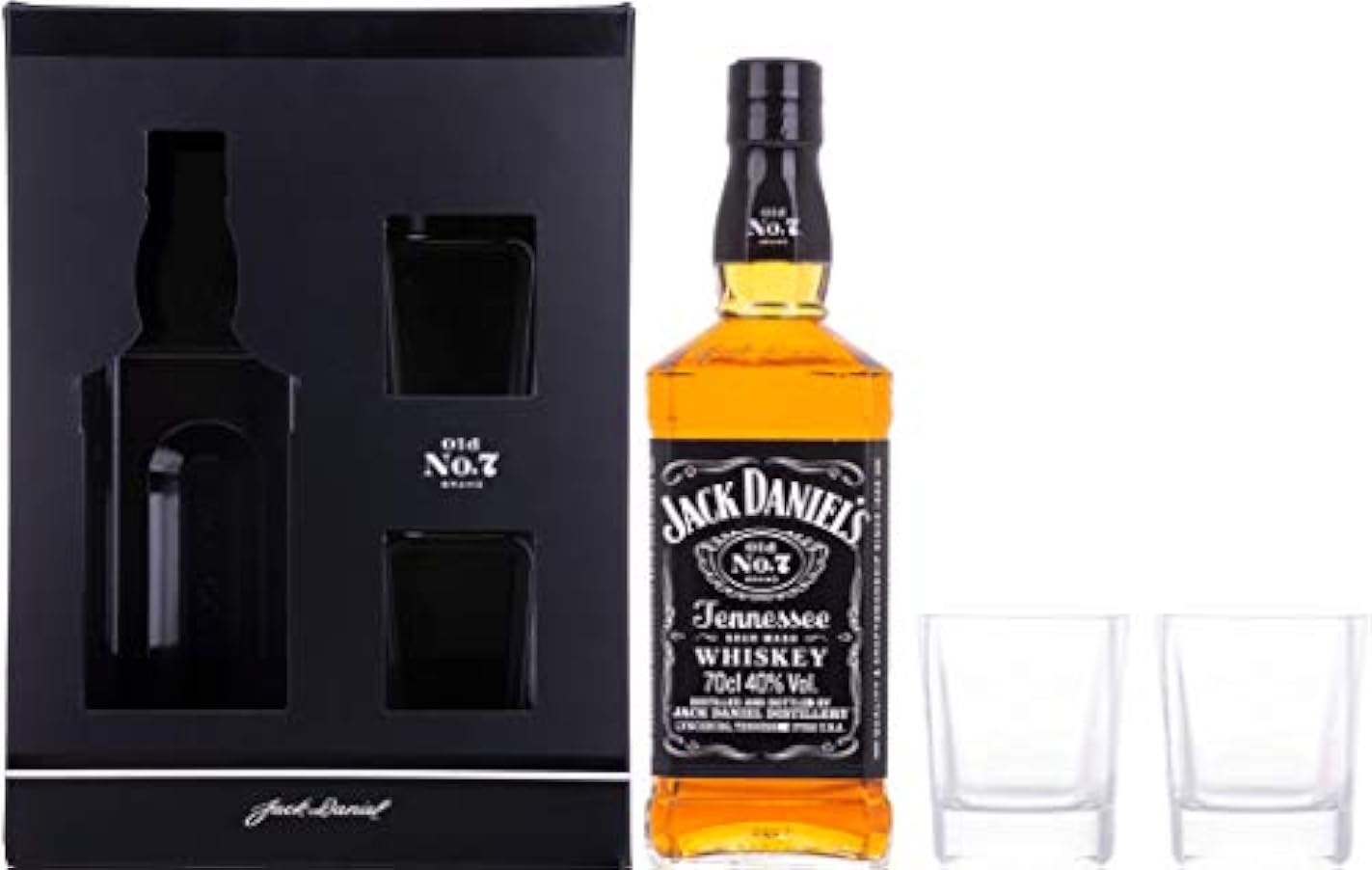 Jack Daniel´s Tennessee Whiskey 40% Vol. 0,7l in Giftbox with Rocking glasses 740340