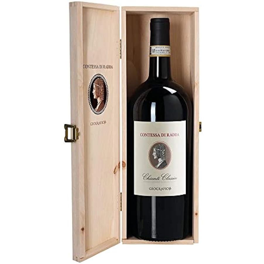Chianti Classico Docg | Geografico Contessa di Radda | Vino Rosso Toscana | Bottiglia Magnum 1,5 L | Cassa in Legno | Idea Regalo 825161564