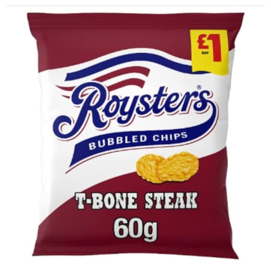 Scatola da 20 - Roysters T-Bone Steak Crisps 60g £1 PMP