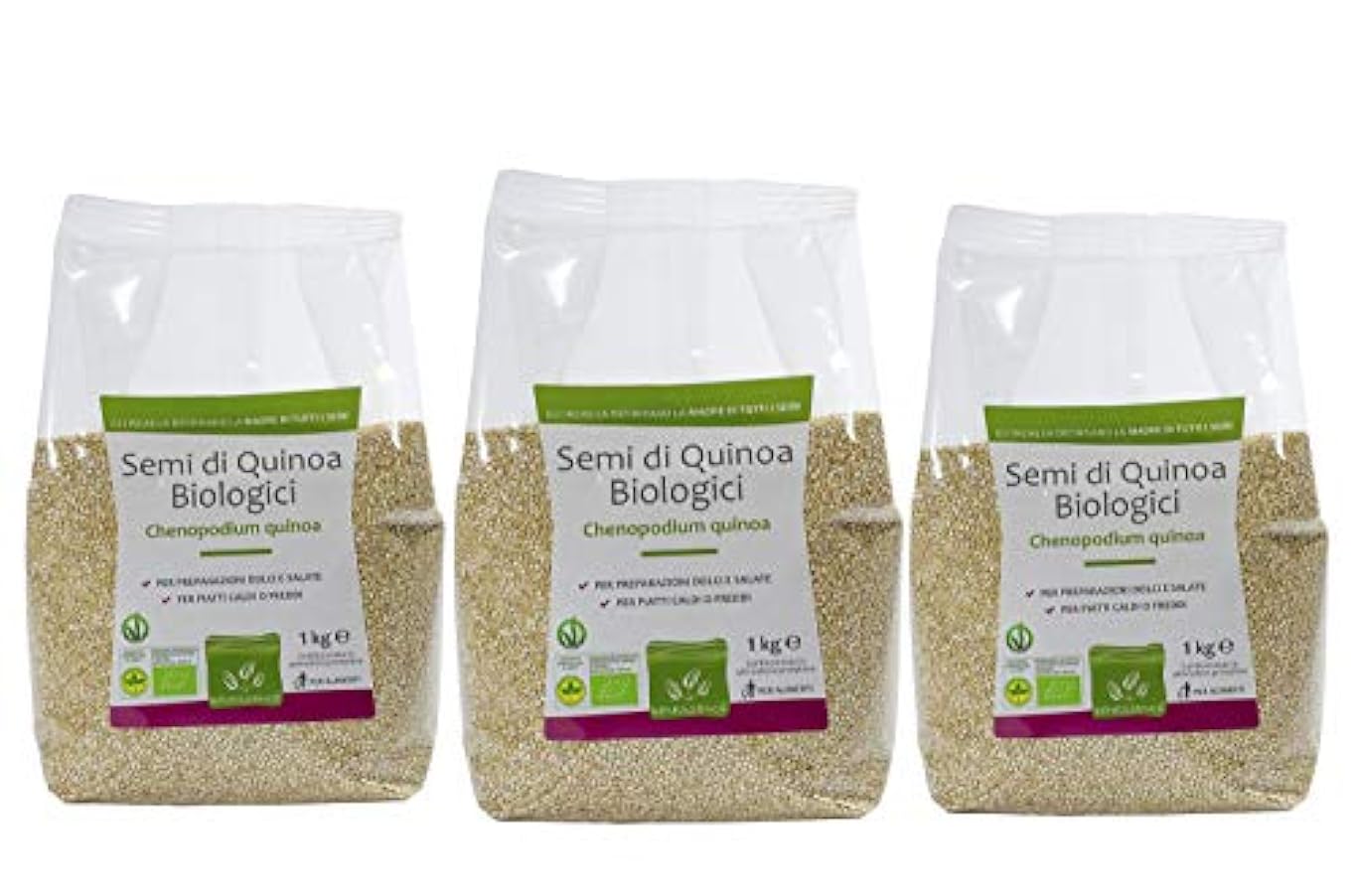 Benessence - Semi di Quinoa biologici in atmosfera protettiva - 3 confezioni da 1 Kg 340184821
