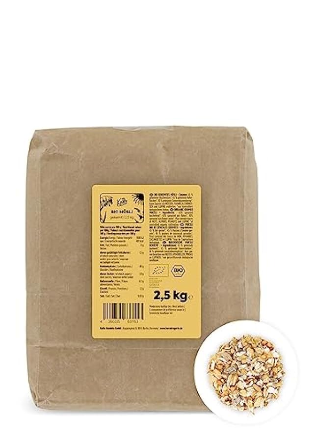 KoRo - Muesli bio 2,5 kg - Mix di cereali germinati biologici senza zucchero, ideali per colazione, pane, barrette e biscotti, ricchi di fibre, formato conveniente 266798644