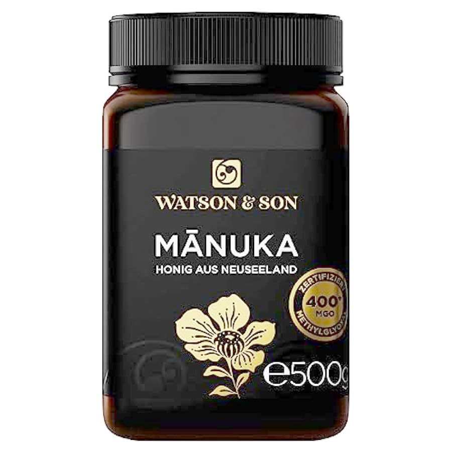 Watson & Son miele di manuka MGO 400+ 500g | Qualità Premium certificata dalla Nuova Zelanda | puro e naturale 535662660