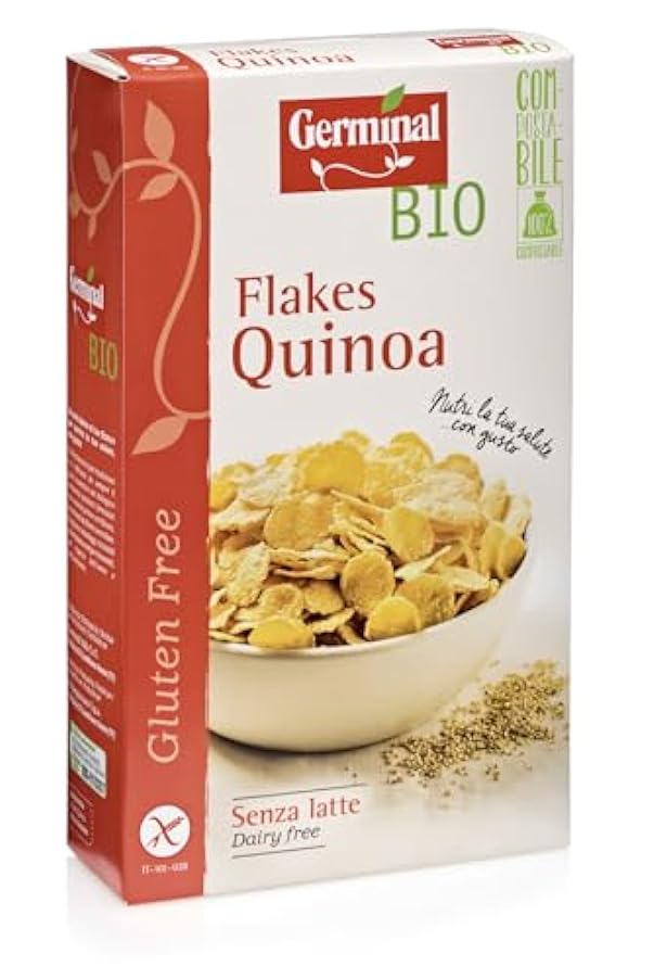 Germinal Bio Quinoa Flakes - 8 confezioni da 200 gr - 1600 gr, Senza glutine, 18 645158934