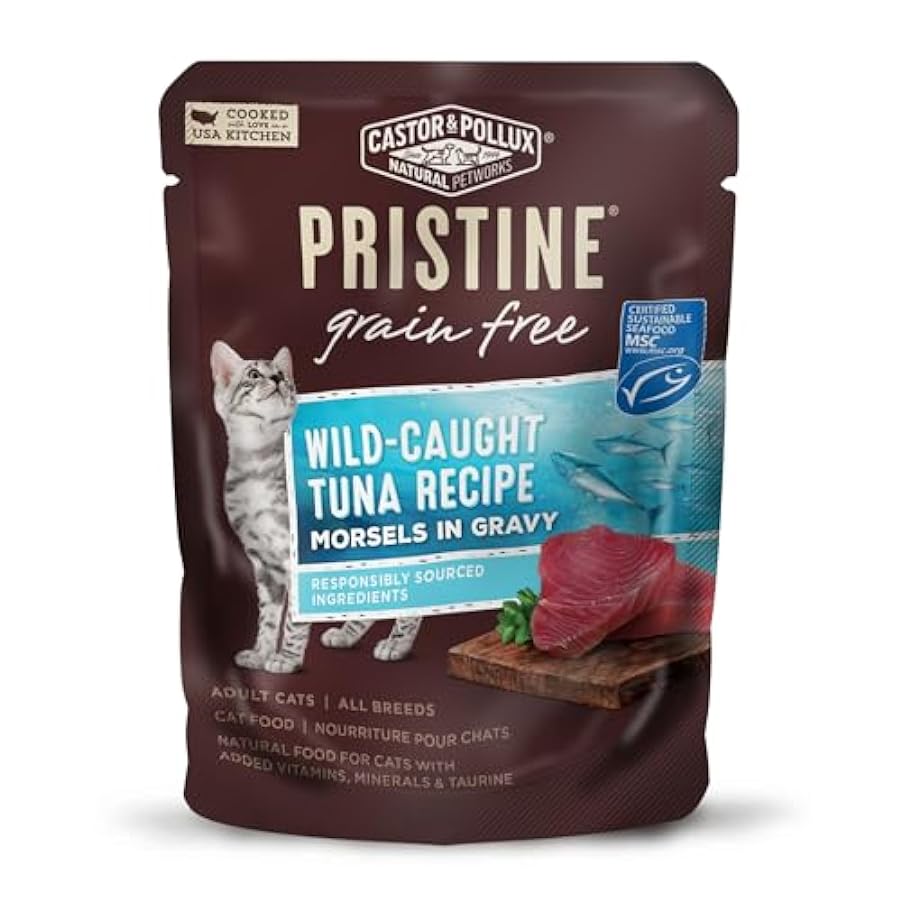 Castor & Pollux Pristine GF Wild-Caught Tonno ricetta 85 g, Confezione da 24 847007076