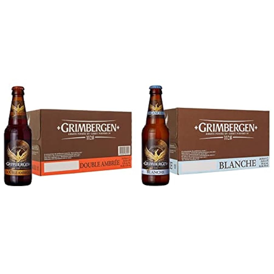 Grimbergen Birra Double Ambree (Abbazia) & nbsp;- 24 bottiglie da & nbsp;330 ml & Birra & nbsp;Blanche (Abbazia) & nbsp;- 24 bottiglie da & nbsp;330 ml 35842636