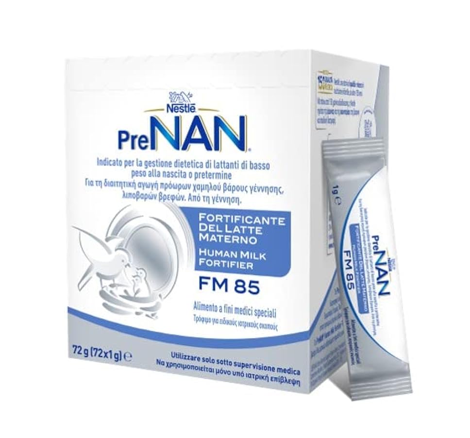 Nestlé Nan PreNAN FM85 Fortificante del Latte Materno in polvere, 72 bustine da 1 g (72 g) 851310672