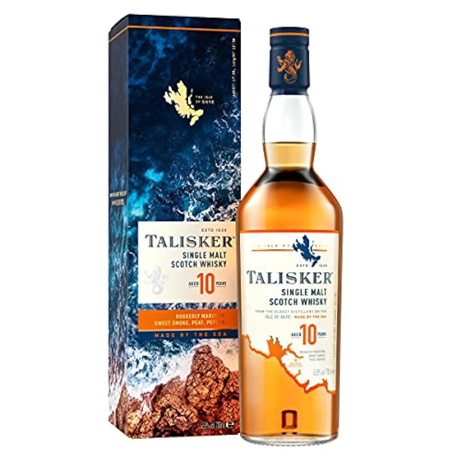 Talisker 10 Anni Single Malt Scotch Whisky con Astuccio
