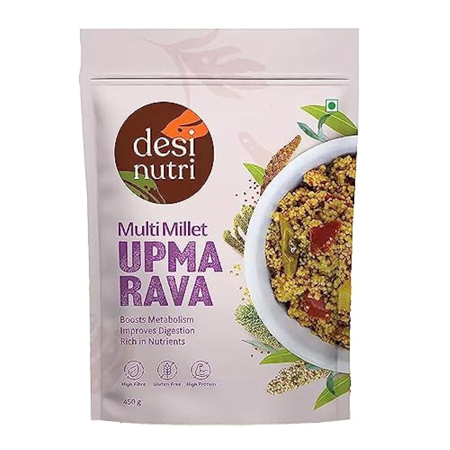 Desi Nutri Multi Millet Upma Rava | Ready to Eat Upma | Millet Upma Mix | Upma Rava- 450 gms | Rich in Fiber & Calcium 78895370