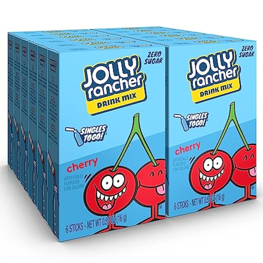 Jolly Rancher Singles to Go Drink Mix, Cherry, 6 Count 