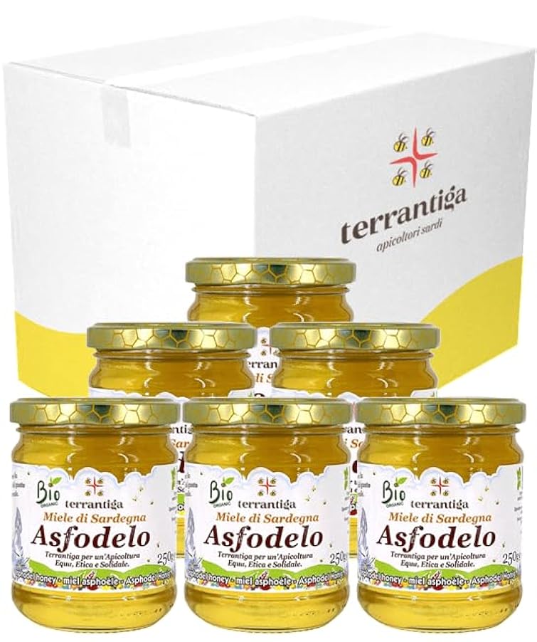 Terrantiga | Miele Biologico di Asfodelo, Miele di Sardegna 250g, Ottimo condimento per tutti i piatti, Alta qualità 100% Italiana (6) 259219490