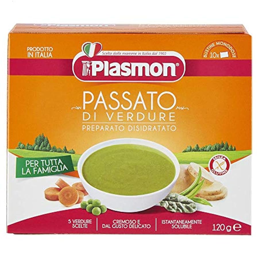 Plasmon Passato Preparato Disidratato 120g (12 confezioni) Box per tutta la famiglia, 5 verdure scelte 299459847