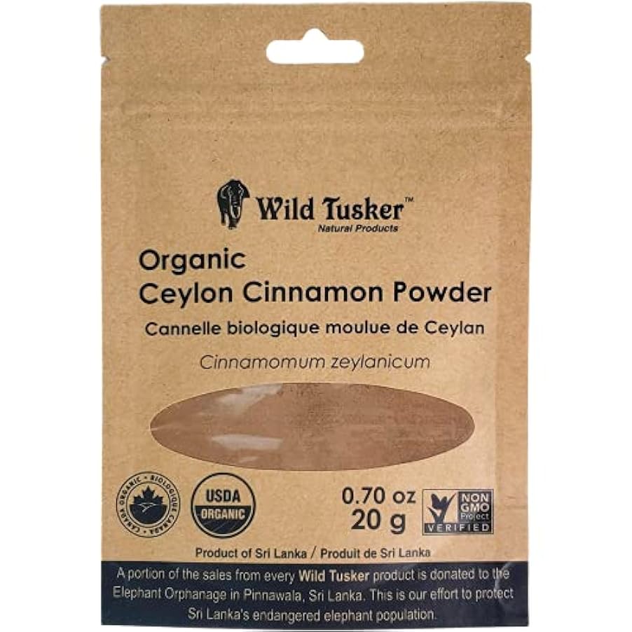 Wild Tusker Organic Ceylon Cinnamon - Powder 12x20g 169