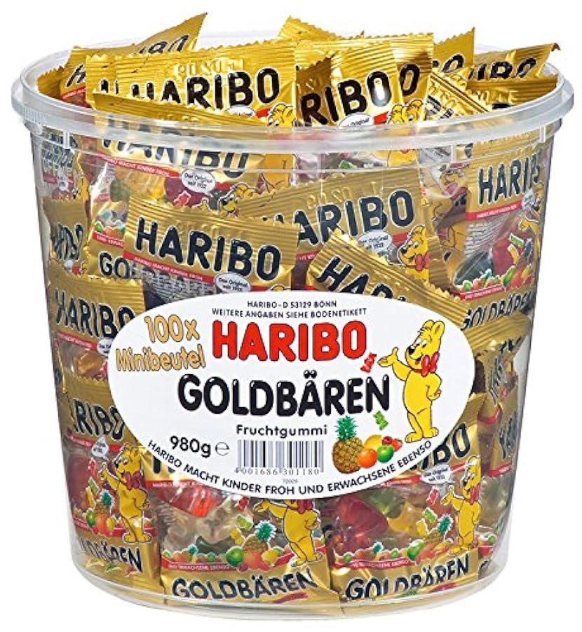 Haribo oro Bears scatola, 4 x 100 mini bag, 4 x 980g 77