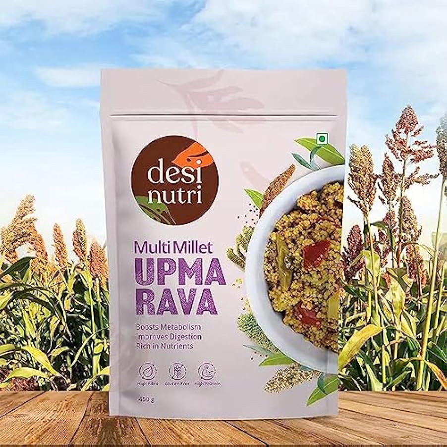 Desi Nutri Multi Millet Upma Rava | Ready to Eat Upma | Millet Upma Mix | Upma Rava- 450 gms | Rich in Fiber & Calcium 78895370